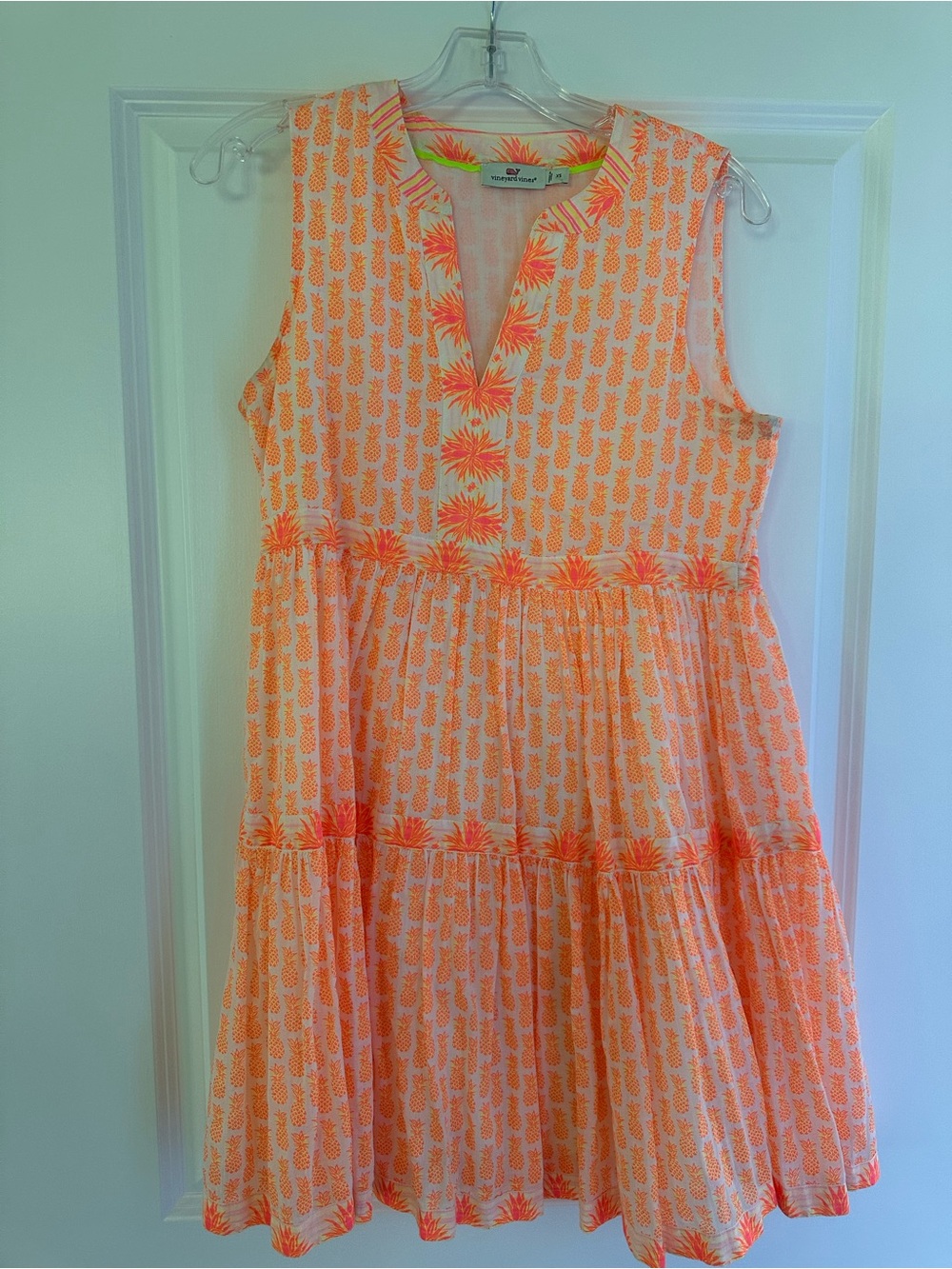 Sleeveless Orange Pineapple Print Dress by Vineyard Vines